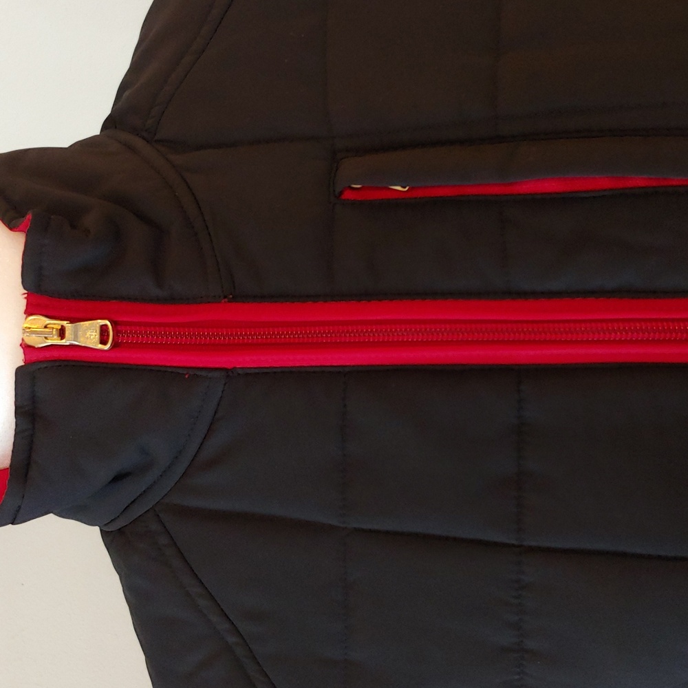 Lauren Ralph Lauren Red and Black Quilted Puffer Vest Women's Petite Large - Picture 15 of 15